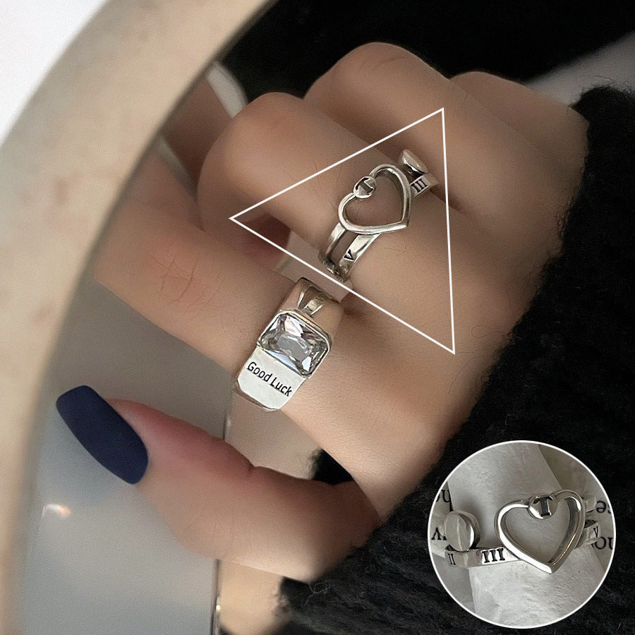 Shiny Geometric Ring Female Fashion Temperament Multi-layer Line Open Ring I - Norellé