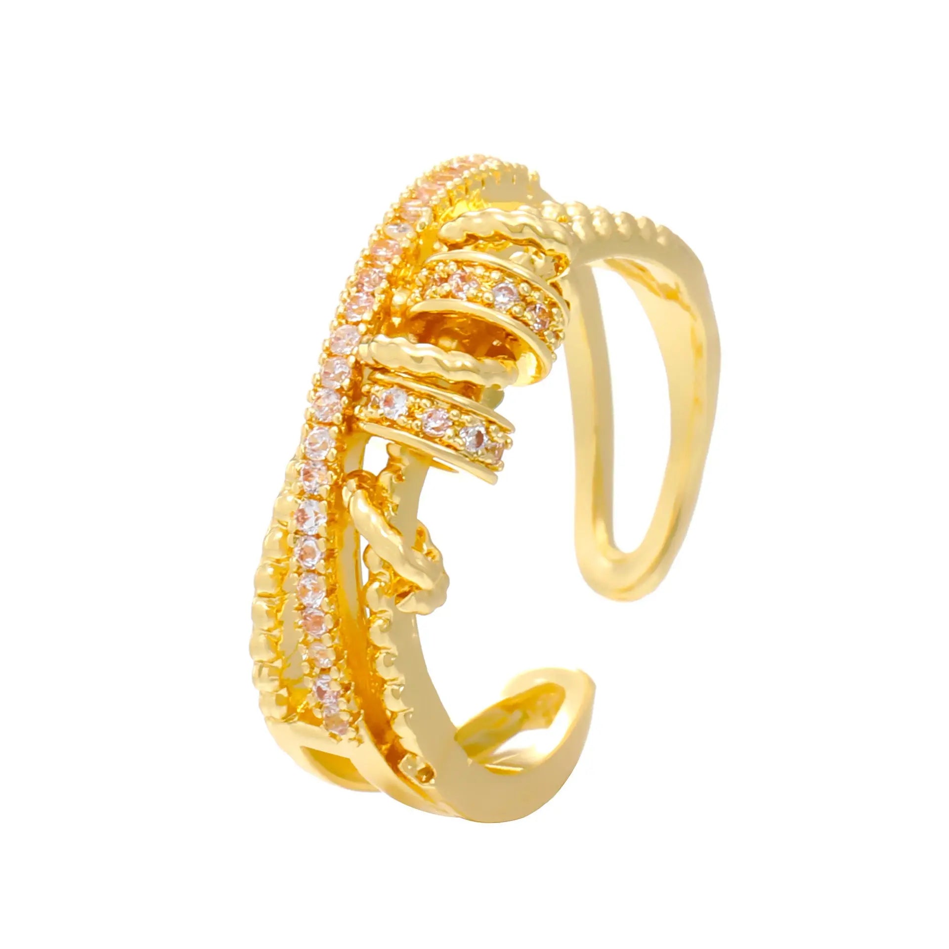 Diamond Oil-spot Glaze Flowers Ring - Norellé