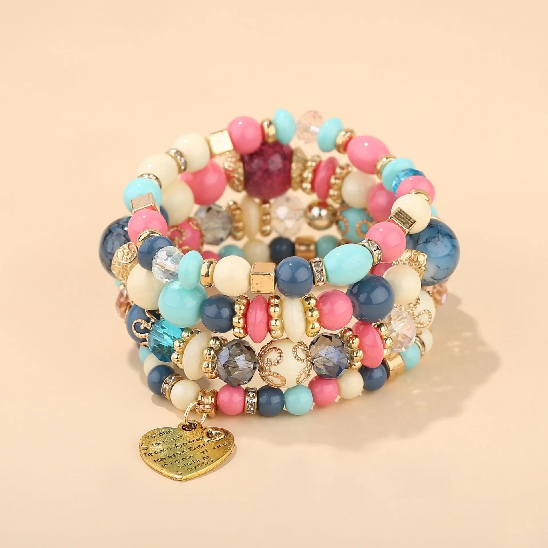 Multi-layer Wooden Bead Beaded Bracelet Elastic Bracelet - Norellé