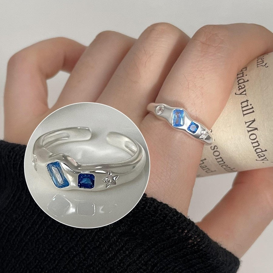 Shiny Geometric Ring Female Fashion Temperament Multi-layer Line Open Ring I - Norellé