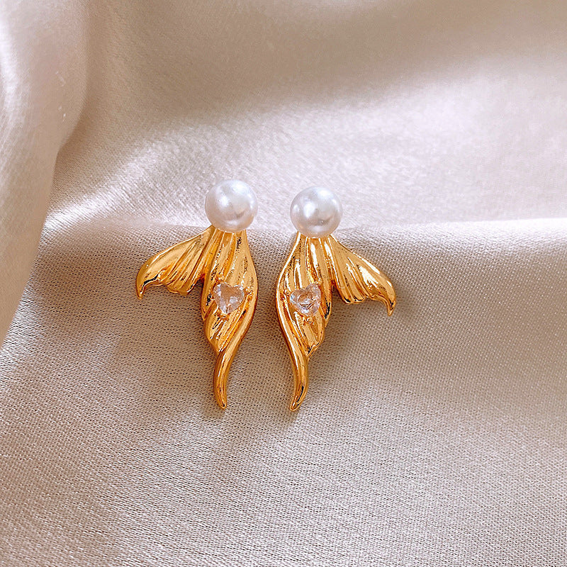 Silver Needle Fashion High-grade Diamond Enamel Earrings - Norellé