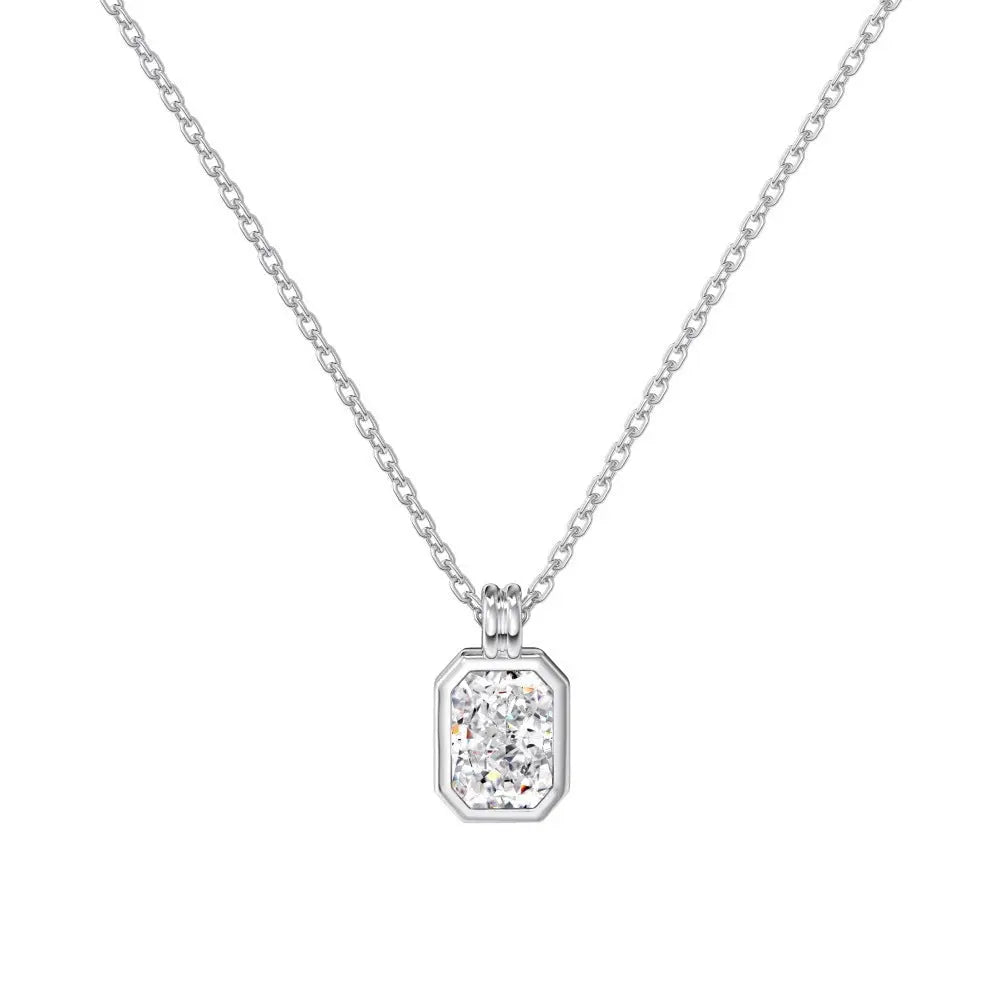 S925 Sterling Silver Necklace Women's Advanced Oval Water Foam 8A Heart-shaped Zircon Flower Horse Eye Clavicle Chain - Norellé