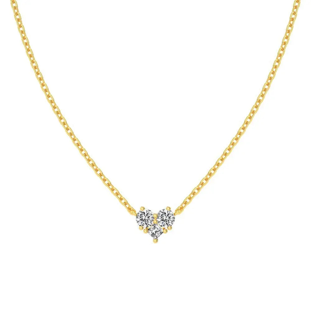 S925 Sterling Silver Necklace Women's Advanced Oval Water Foam 8A Heart-shaped Zircon Flower Horse Eye Clavicle Chain - Norellé
