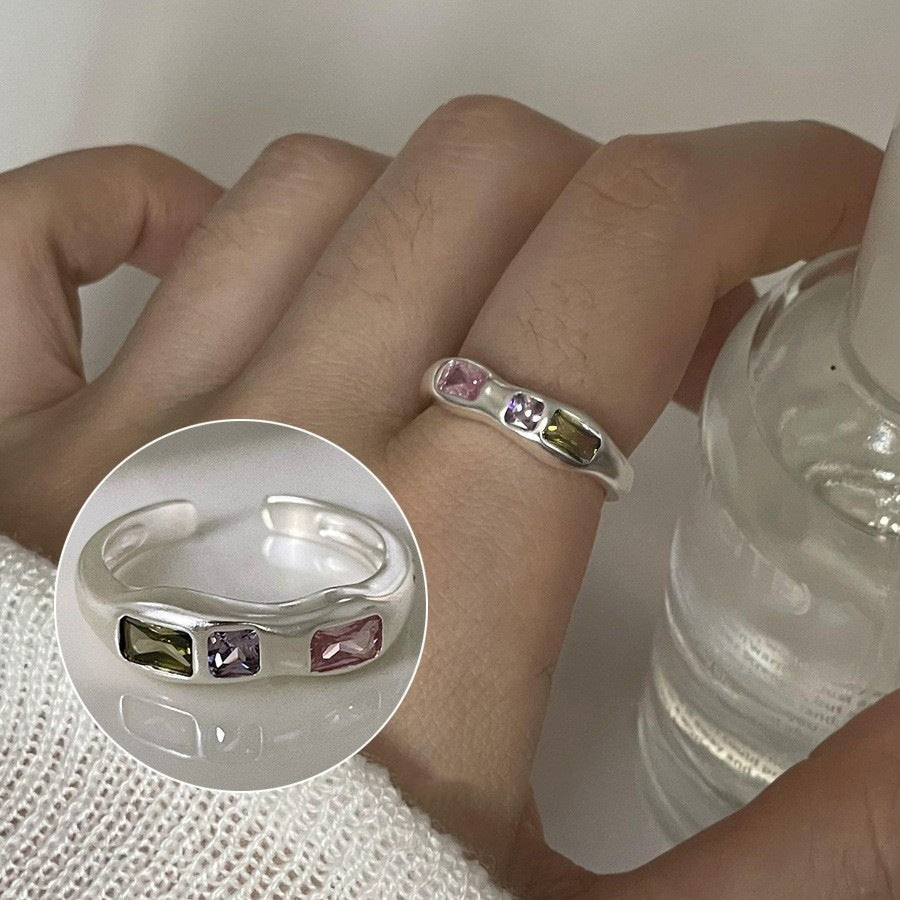 Shiny Geometric Ring Female Fashion Temperament Multi-layer Line Open Ring I - Norellé