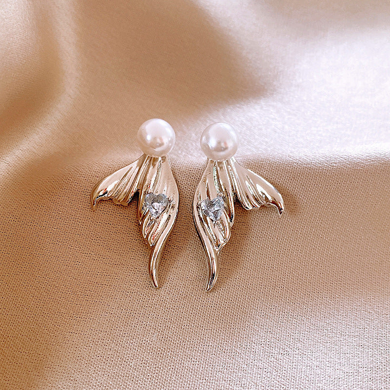 Silver Needle Fashion High-grade Diamond Enamel Earrings - Norellé