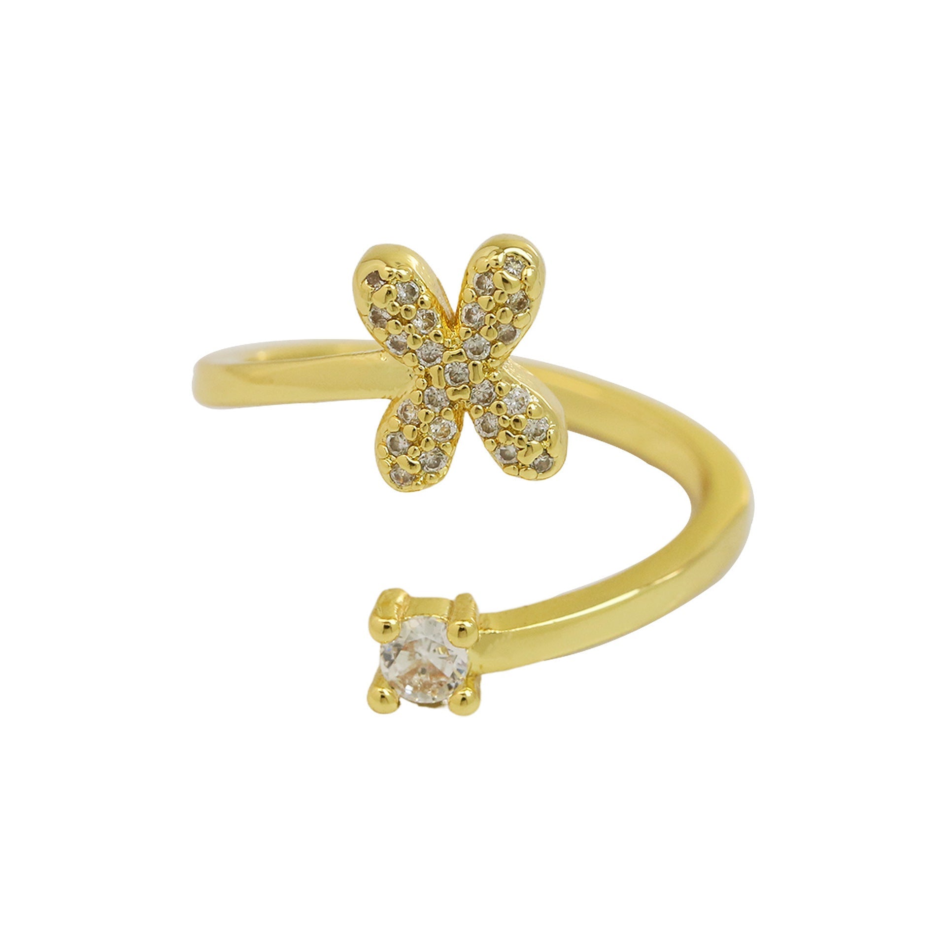 Cute 26 English Letters Open Adjustable Personality Ring - Norellé