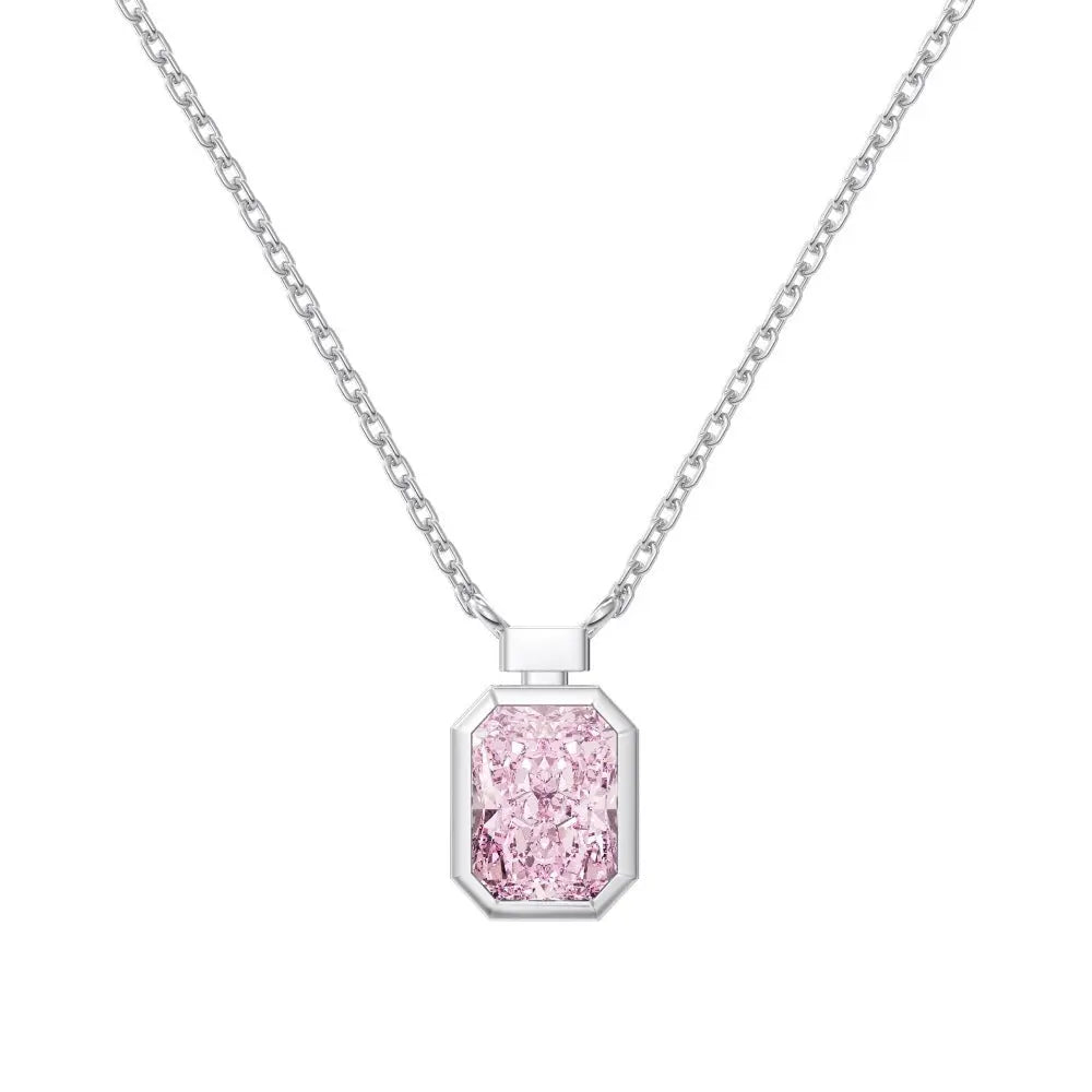 S925 Sterling Silver Necklace Women's Advanced Oval Water Foam 8A Heart-shaped Zircon Flower Horse Eye Clavicle Chain - Norellé