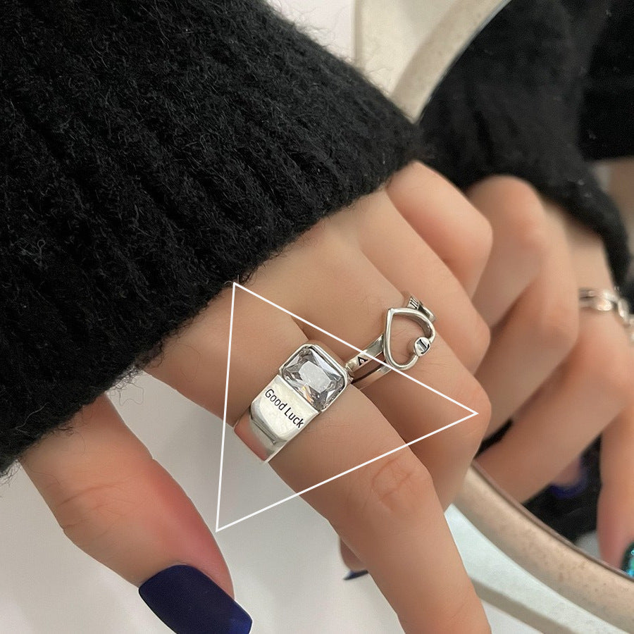 Shiny Geometric Ring Female Fashion Temperament Multi-layer Line Open Ring I - Norellé