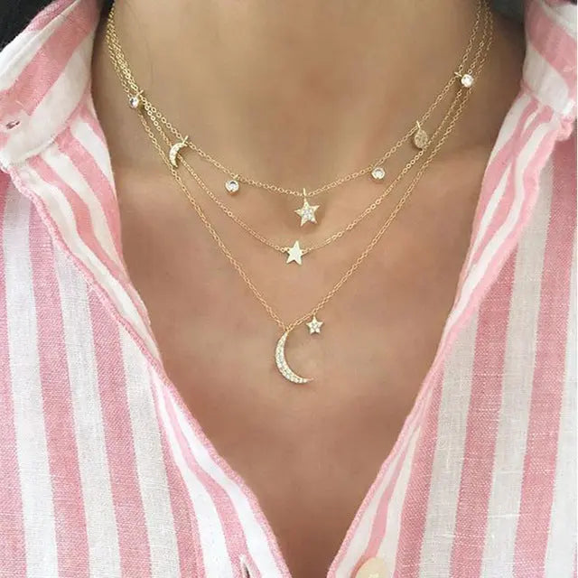 Multilayer Trend Elegant Jewelry Long Snake Chain Crystal - Norellé