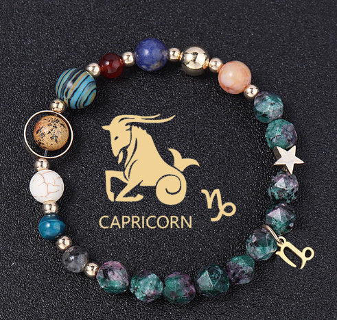 Natural Stone Twelve Constellations Bracelets Cut Hemp Stone Fashion - Norellé