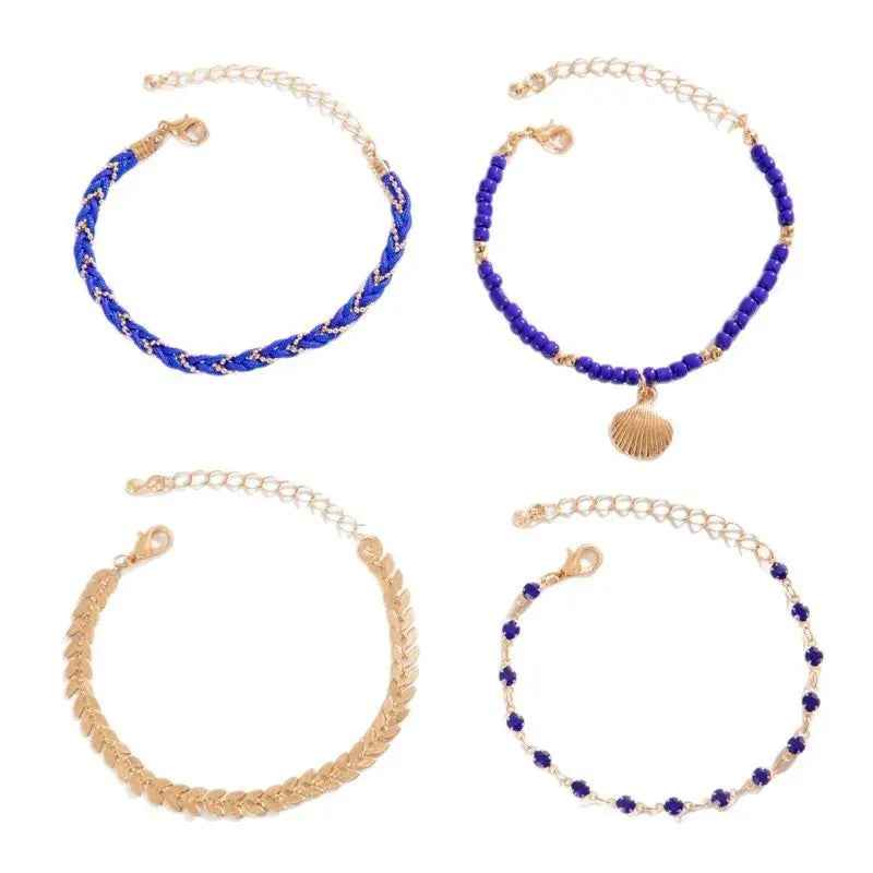 Bohemian Ocean Wind Starfish Shell Pearl Anklet - Norellé