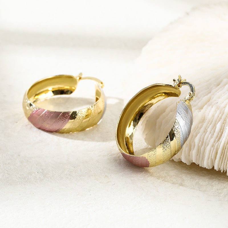 Copper Material Graceful Personality Simple Earrings - Norellé