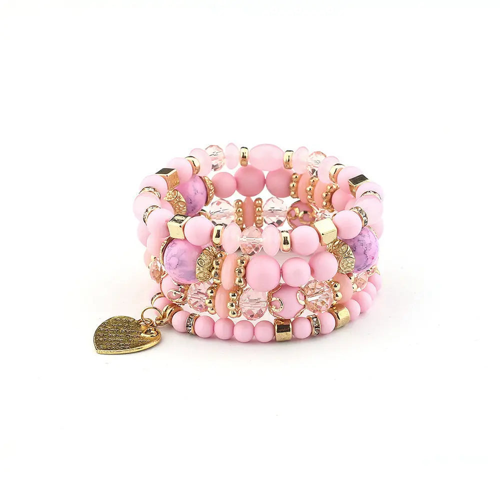 Multi-layer Wooden Bead Beaded Bracelet Elastic Bracelet - Norellé