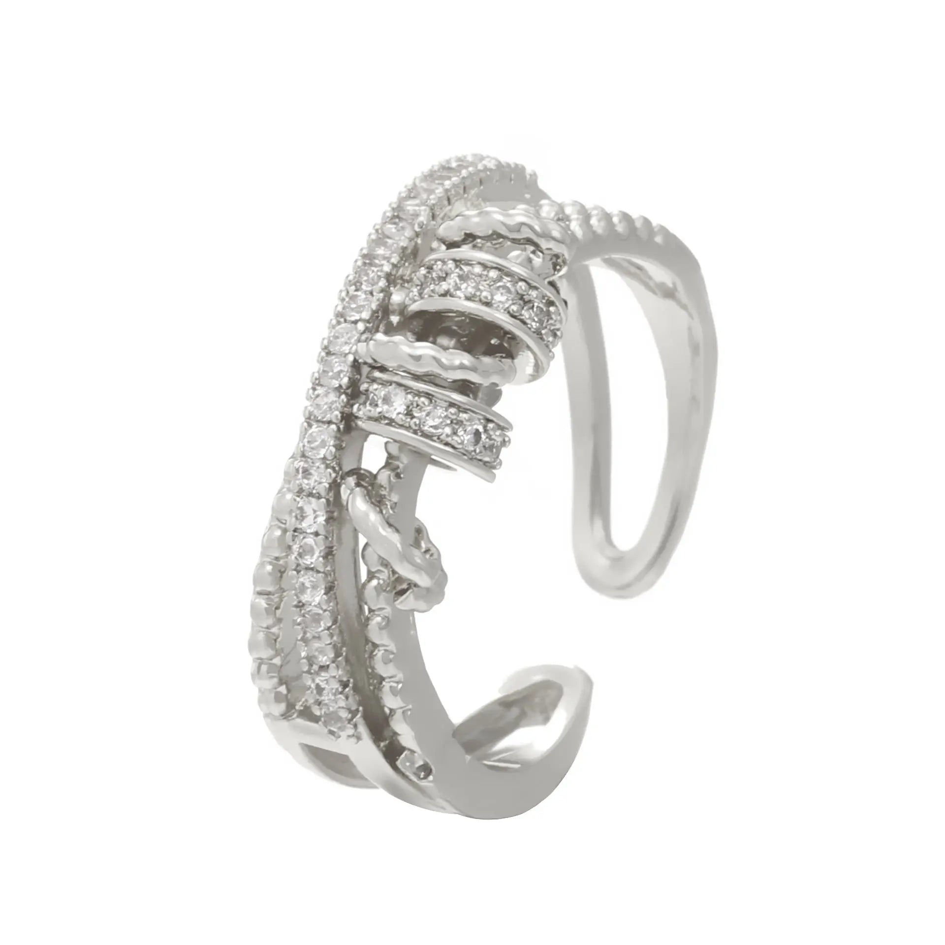 Diamond Oil-spot Glaze Flowers Ring - Norellé
