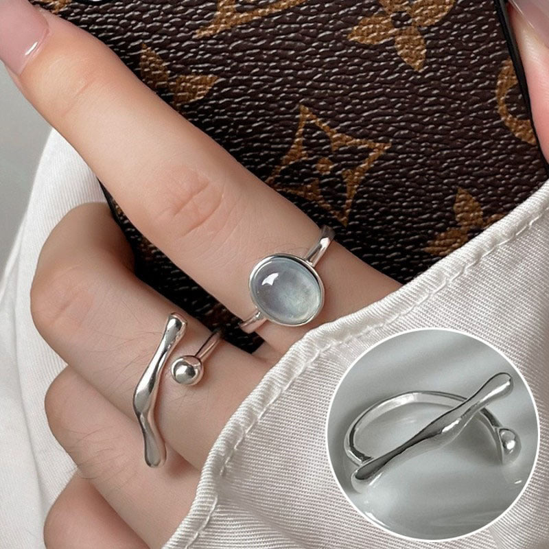 Shiny Geometric Ring Female Fashion Temperament Multi-layer Line Open Ring I - Norellé
