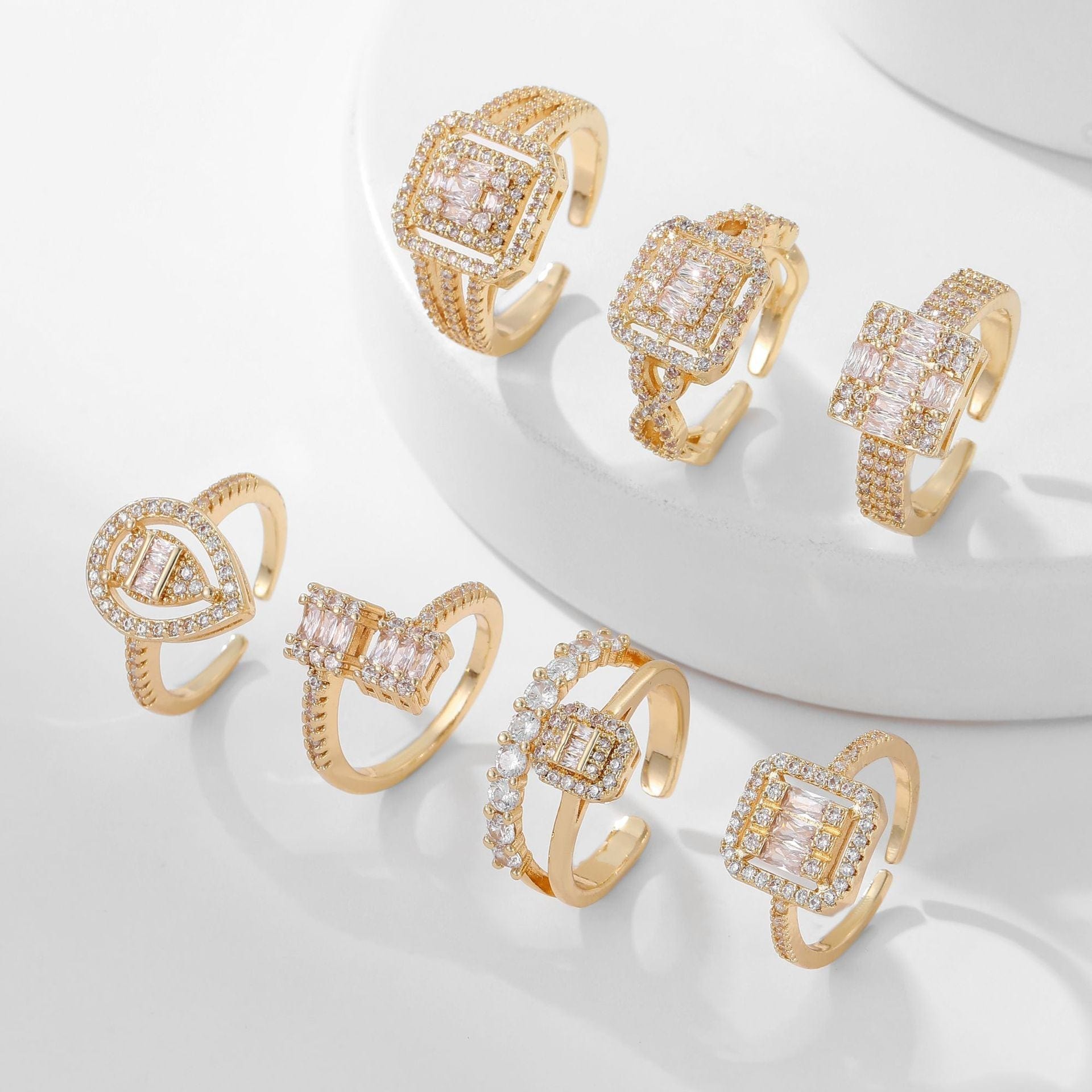Women's Square Full Rhinestone Zircon Ring - Norellé