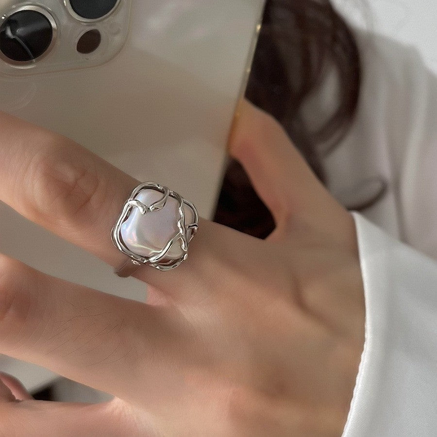 Shiny Geometric Ring Female Fashion Temperament Multi-layer Line Open Ring I - Norellé