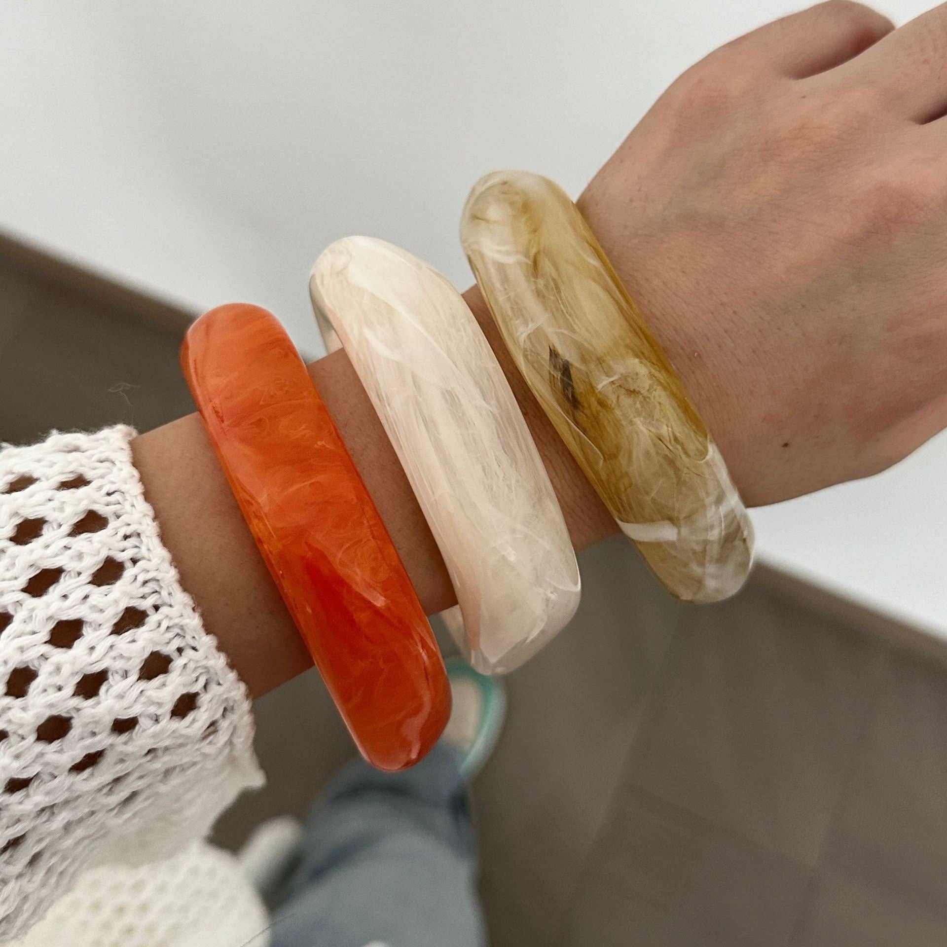 Acrylic Bracelet Exaggerated Ins Style Irregular Translucent - Norellé