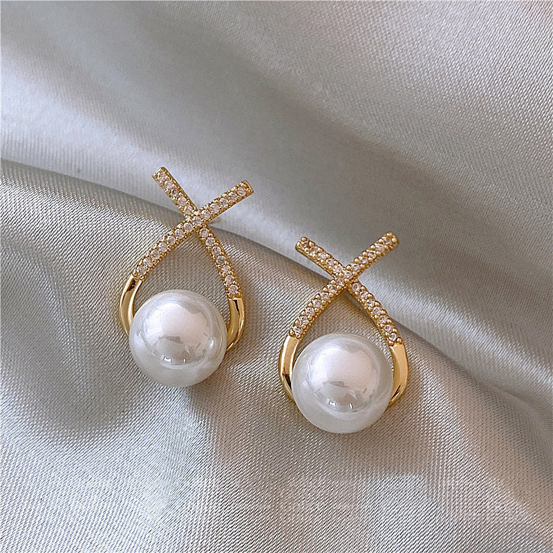 Silver Needle Fashion High-grade Diamond Enamel Earrings - Norellé