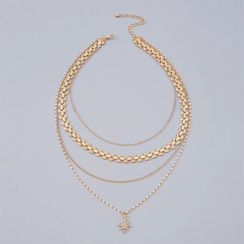 Multilayer Trend Elegant Jewelry Long Snake Chain Crystal - Norellé