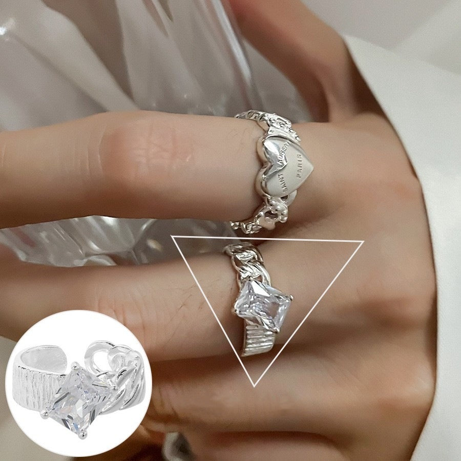 Shiny Geometric Ring Female Fashion Temperament Multi-layer Line Open Ring I - Norellé