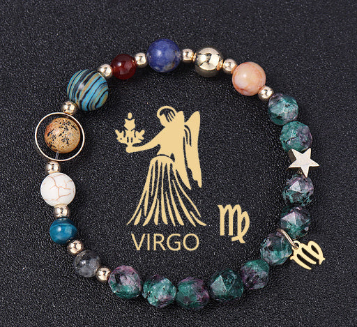 Natural Stone Twelve Constellations Bracelets Cut Hemp Stone Fashion - Norellé