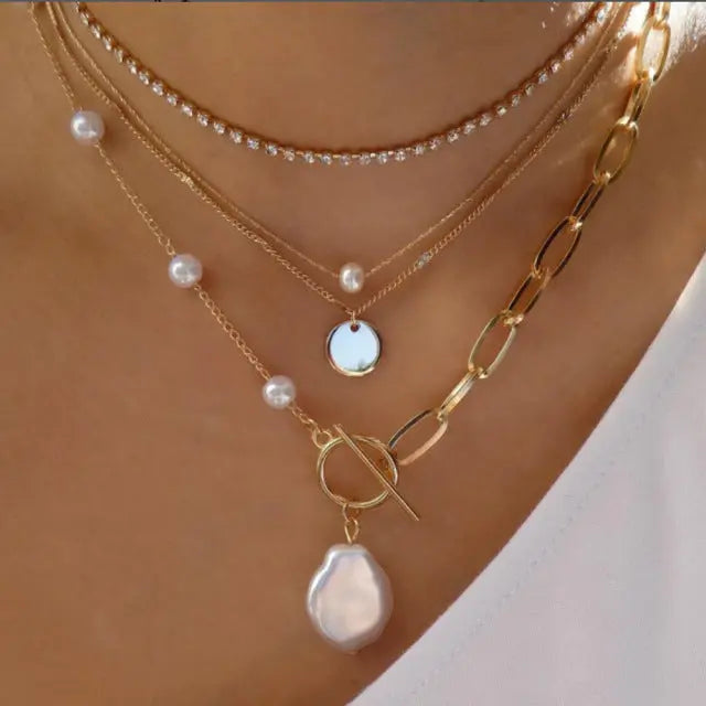 Multilayer Trend Elegant Jewelry Long Snake Chain Crystal - Norellé