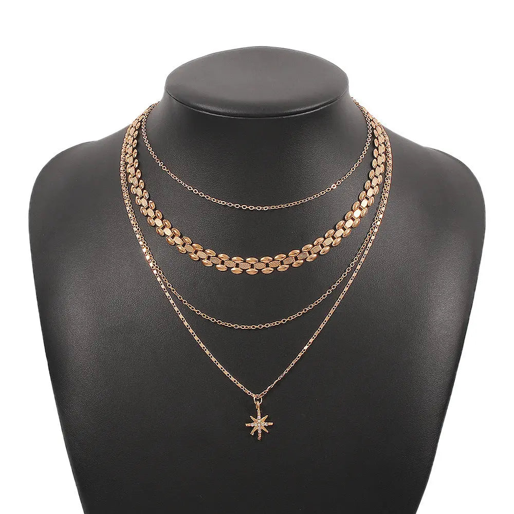 Multilayer Trend Elegant Jewelry Long Snake Chain Crystal - Norellé
