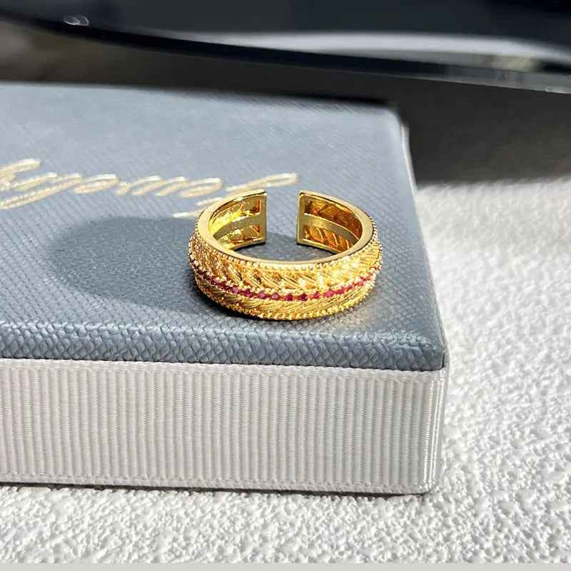 French Rose Zircon Light Luxury High-grade Ring - Norellé