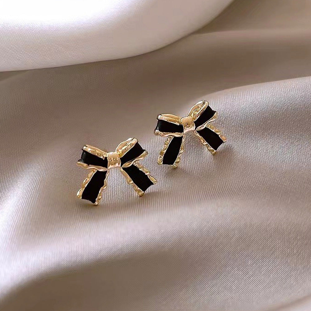 Silver Needle Fashion High-grade Diamond Enamel Earrings - Norellé