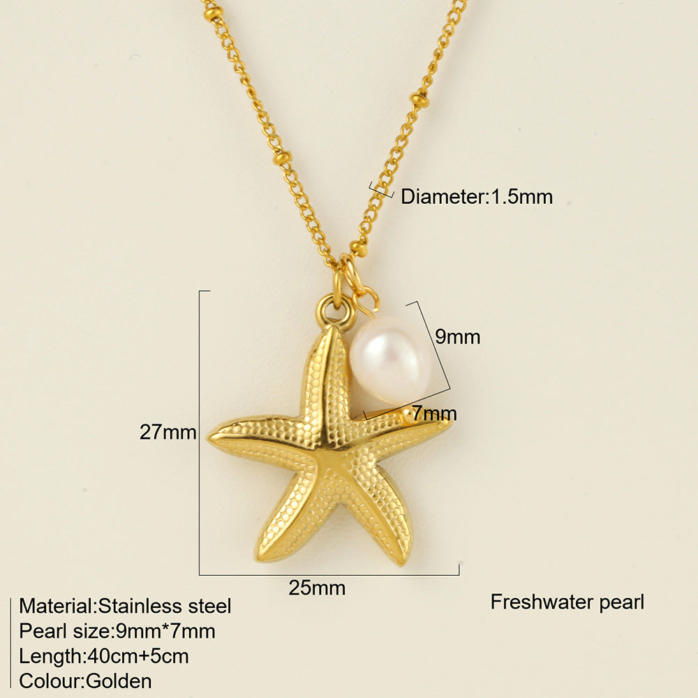 Titanium Steel Conch Turtle Shell Retro Easy Matching Necklace - Norellé