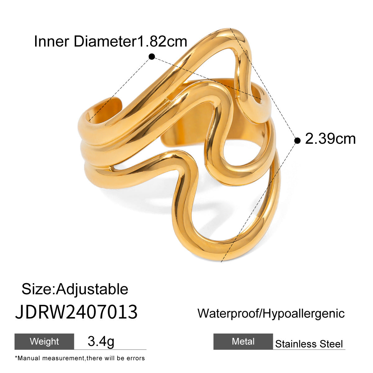 Irregular Line Simple Hollow Ring Personality All-match - Norellé