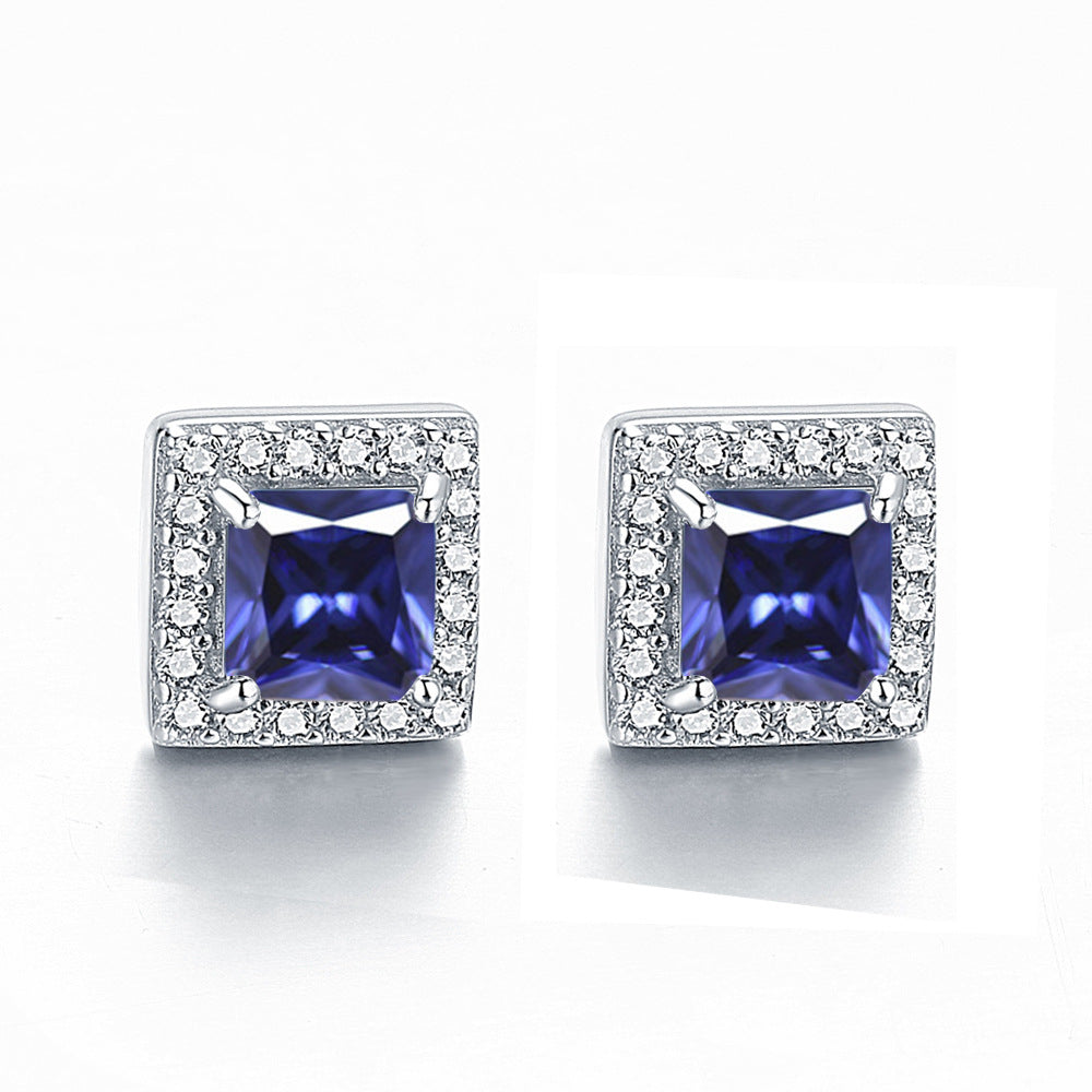Inlaid Colored Gems Earrings S925 Sterling Silver Earrings - Norellé