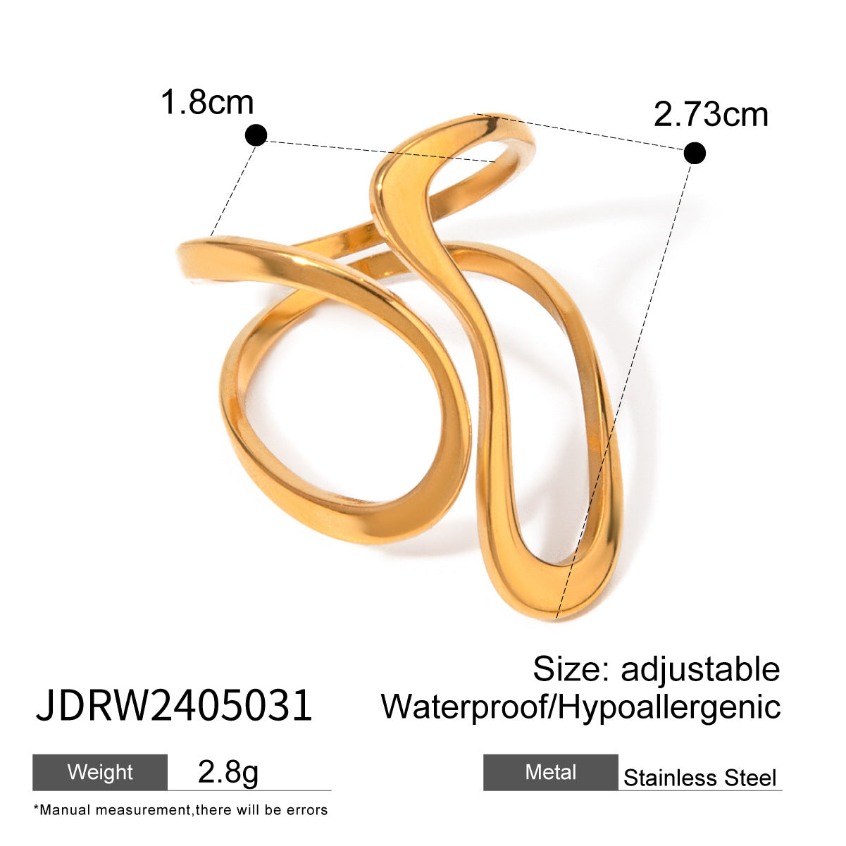 Irregular Line Simple Hollow Ring Personality All-match - Norellé