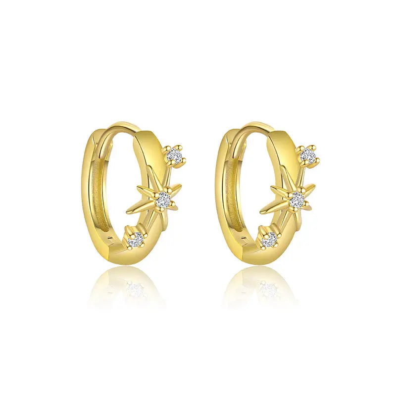 S925 Sterling Silver Light Luxury Inlaid Zircon Trendy Earrings - Norellé