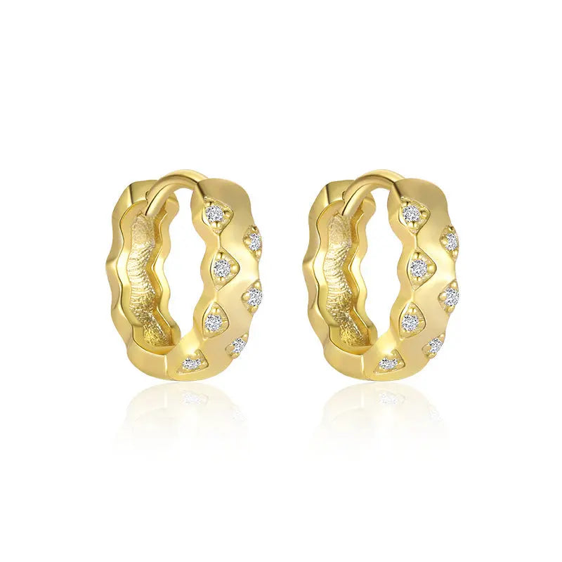 S925 Sterling Silver Light Luxury Inlaid Zircon Trendy Earrings - Norellé