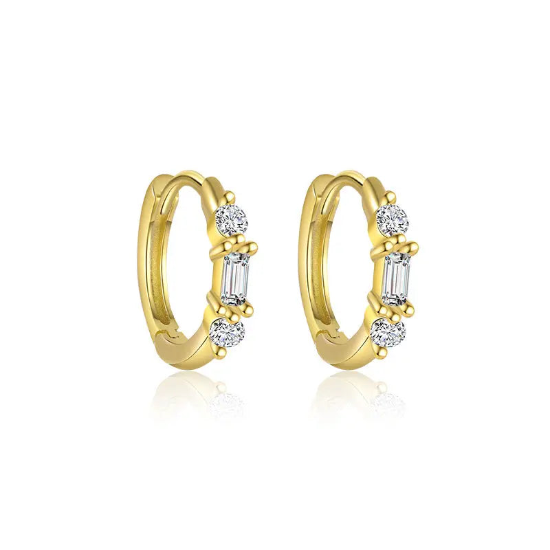 S925 Sterling Silver Light Luxury Inlaid Zircon Trendy Earrings - Norellé