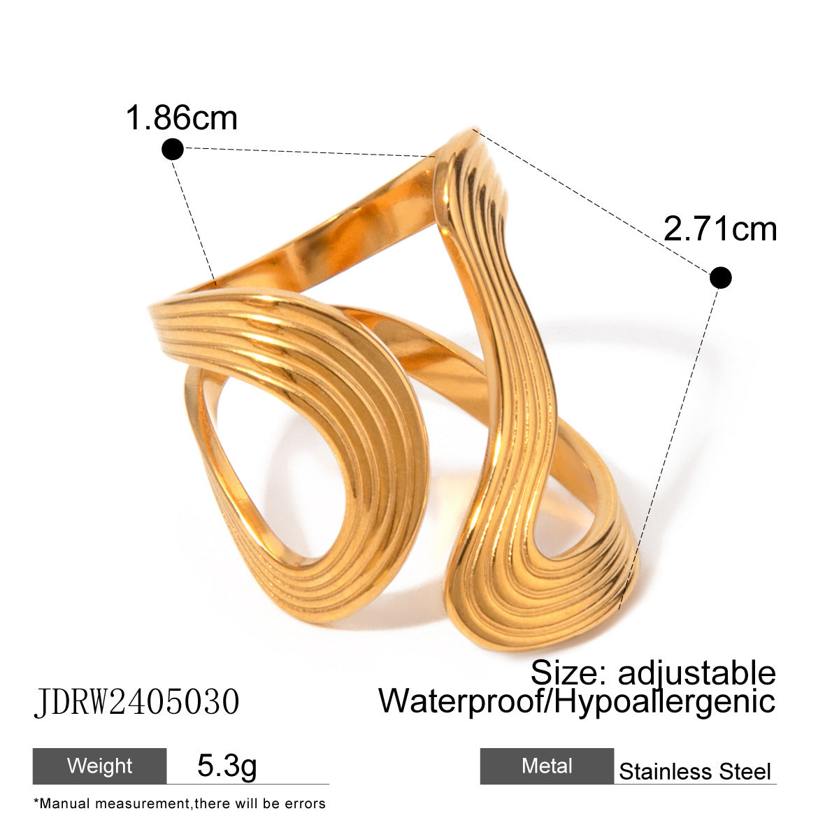 Irregular Line Simple Hollow Ring Personality All-match - Norellé