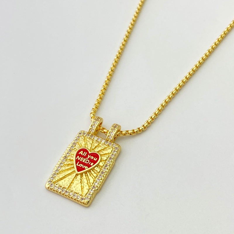 Copper Plating 18K Gold Drop Oil Color Tarot Necklace - Norellé