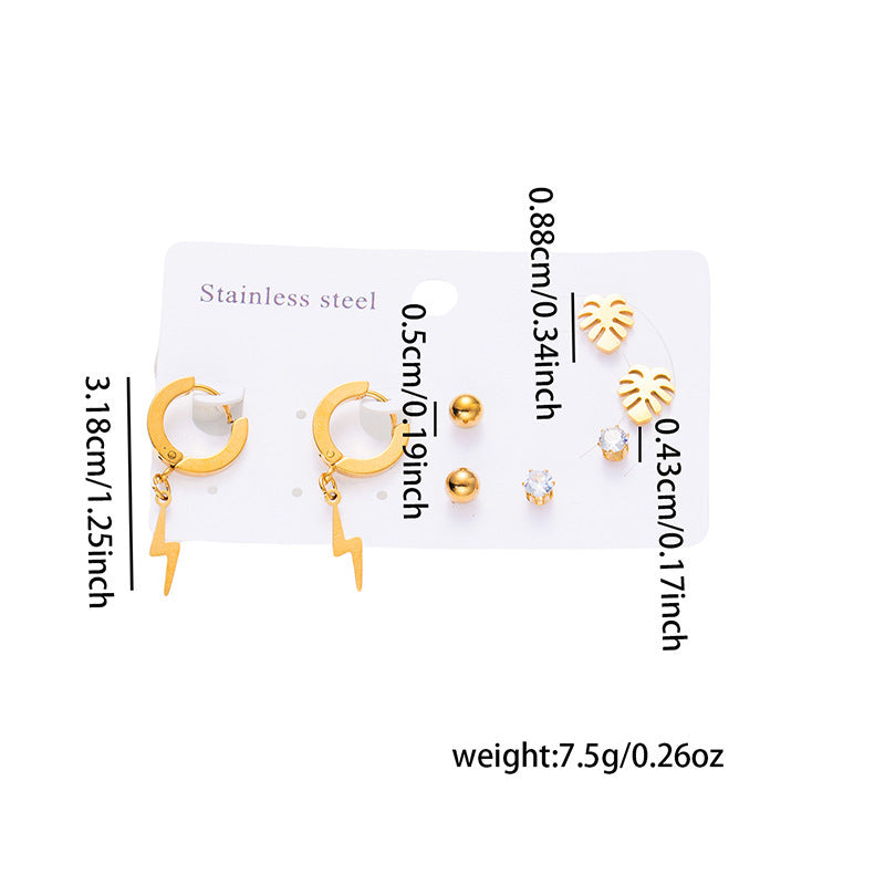 Fashion Simple Titanium Steel Earrings Creative Cross Love Butterfly - Norellé