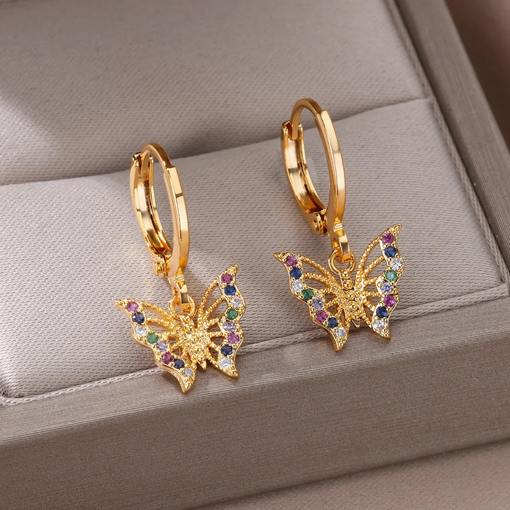 Diamond Butterfly Titanium Steel Ear Clip Women's Light Luxury Accessories - Norellé