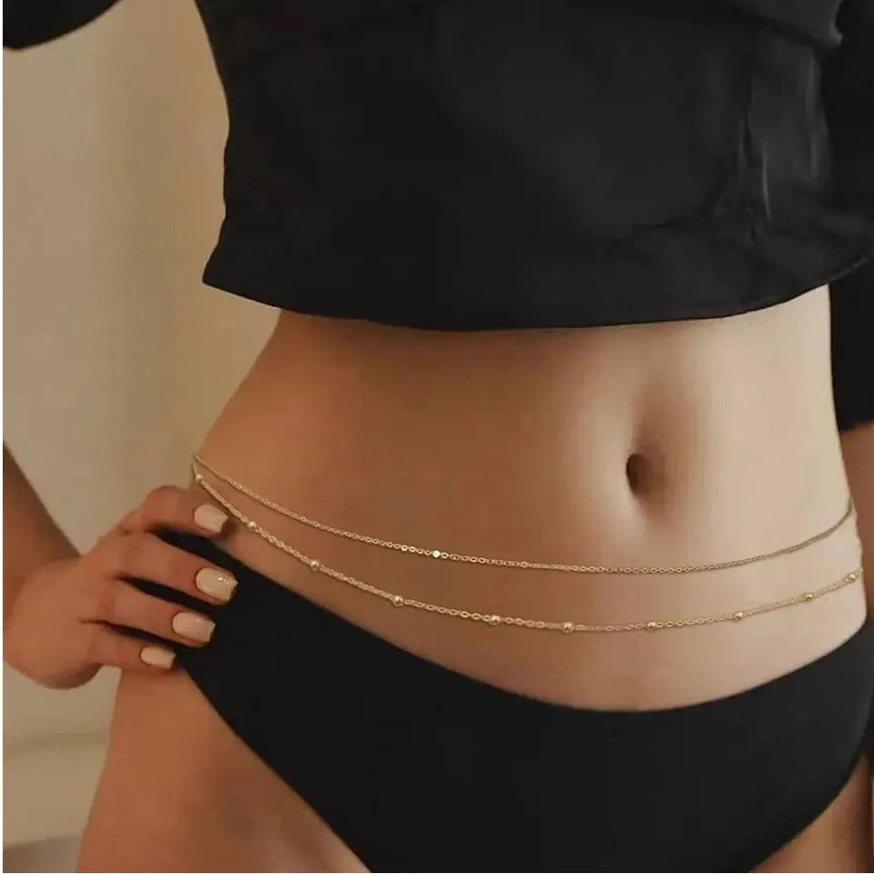 Women's Fashion Round Beads Chain Double-layer Waist Chain - Norellé