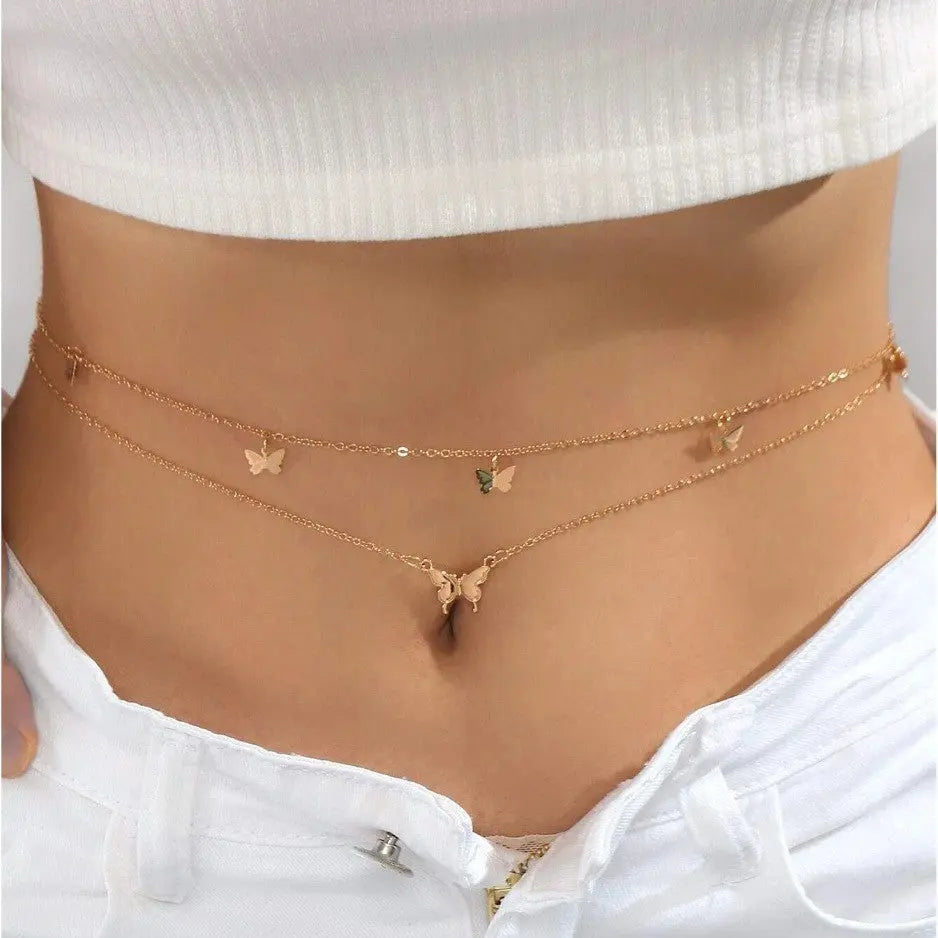 Women's Fashion Round Beads Chain Double-layer Waist Chain - Norellé