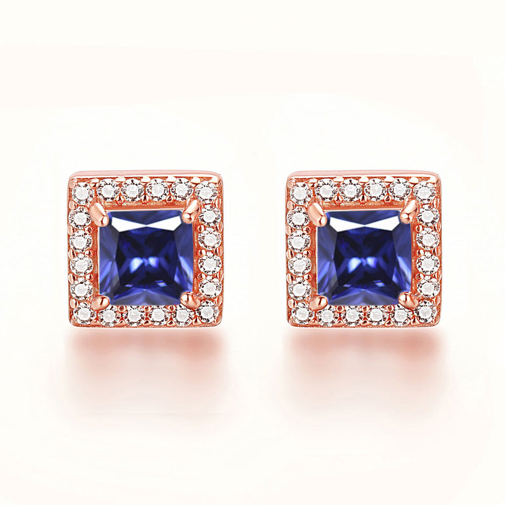 Inlaid Colored Gems Earrings S925 Sterling Silver Earrings - Norellé