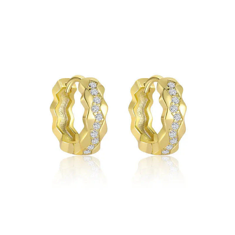S925 Sterling Silver Light Luxury Inlaid Zircon Trendy Earrings - Norellé