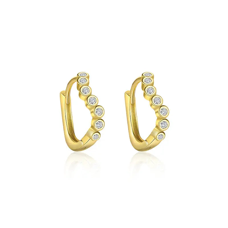 S925 Sterling Silver Light Luxury Inlaid Zircon Trendy Earrings - Norellé