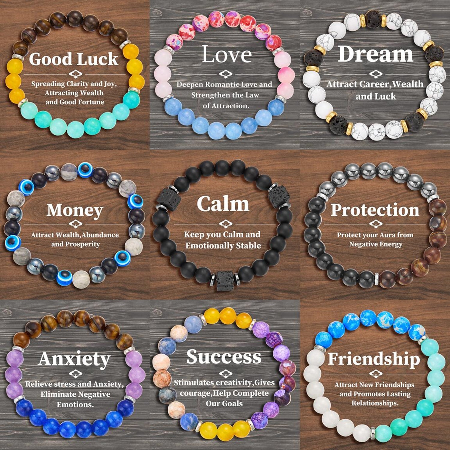 Fashion Personality Meaning Love Natural Stone Bracelet - Norellé
