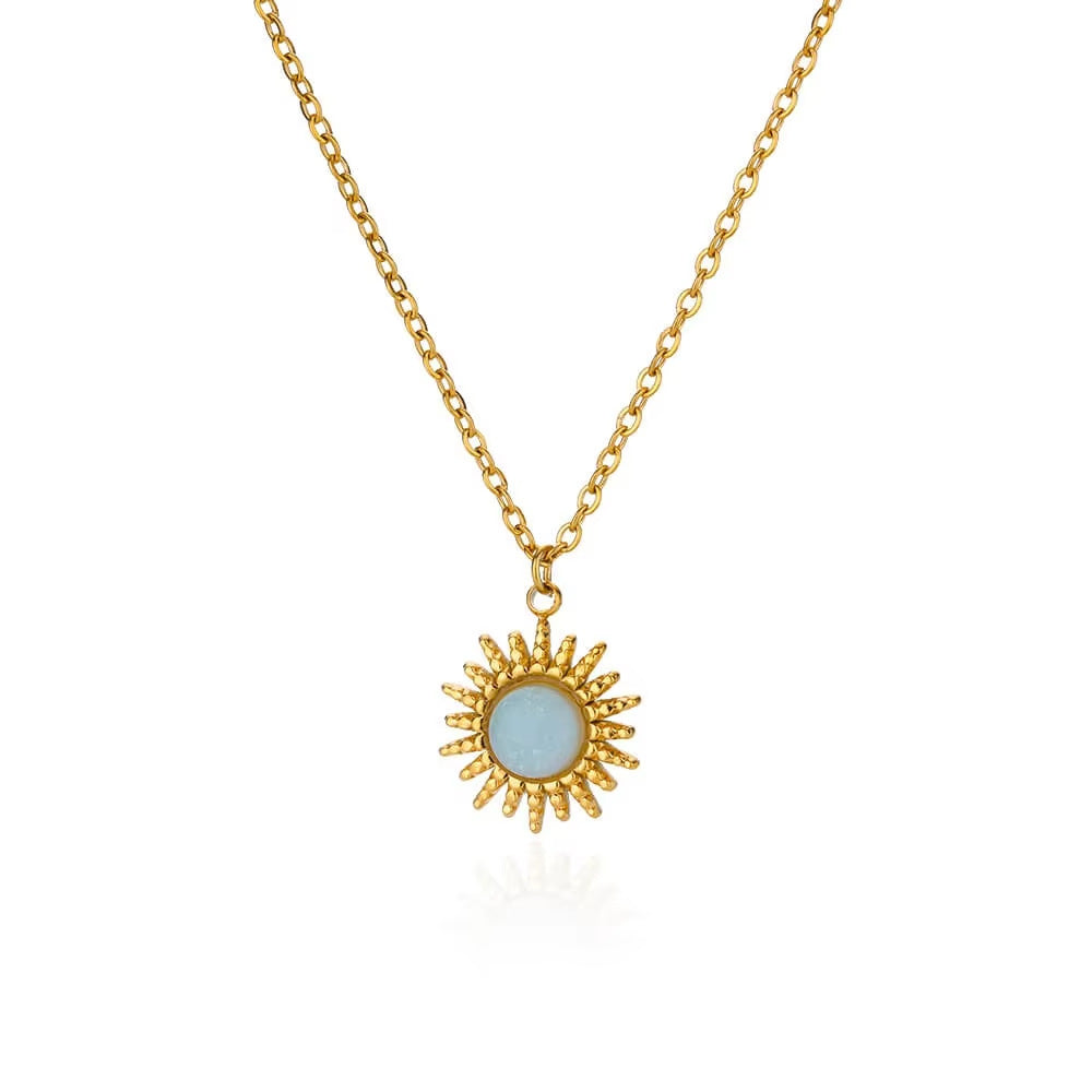 High-grade Oval Cat's Eye Pendant Titanium Steel Necklace - Norellé