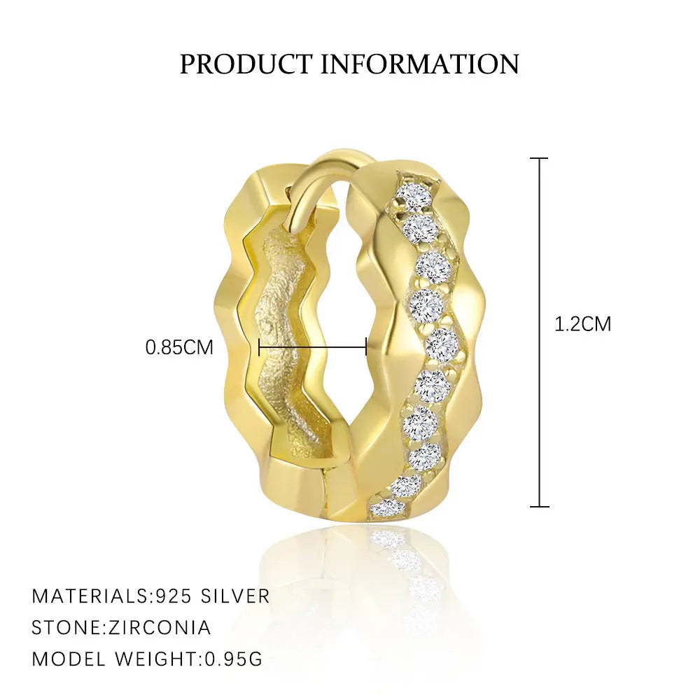 S925 Sterling Silver Light Luxury Inlaid Zircon Trendy Earrings - Norellé