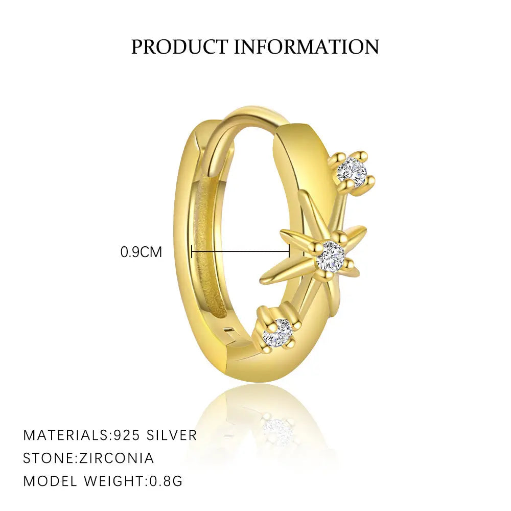 S925 Sterling Silver Light Luxury Inlaid Zircon Trendy Earrings - Norellé